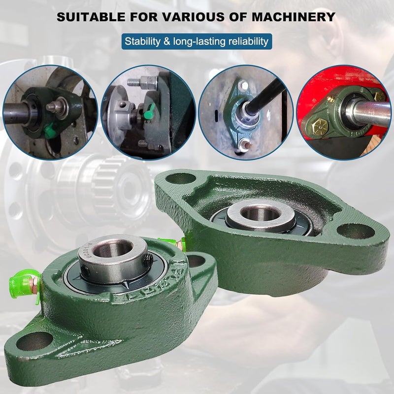 Tonmp 4 Pack UCFL201-8 Pillow Block Bearing, Flange Mount Ball Bearing Unit, 1/2" Bore, 2-Bolt Flange, Self Aligning Cast Iron Housing, Set Screw Locking Style Flange Pillow Block Bearing (201) - Image 5